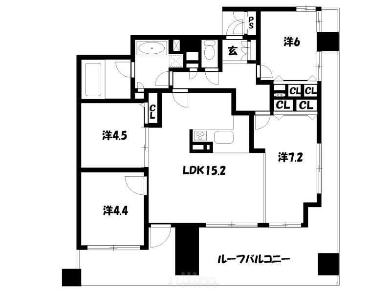 プレサンス京都四条河原町ネクステージ(4LDK/12階)の間取り写真