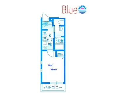 LOISEAU BLUE(1K/2階)の間取り写真