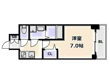 ファステート難波デラックス(1K/13階)の間取り写真