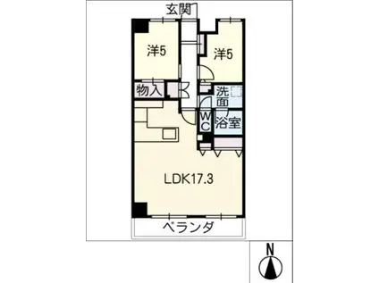 コープ野村東桜(2LDK/3階)の間取り写真
