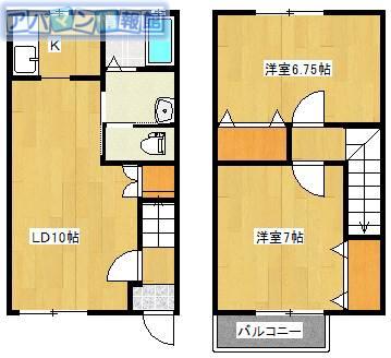 リバージュ青山東(2LDK/1階)の間取り写真