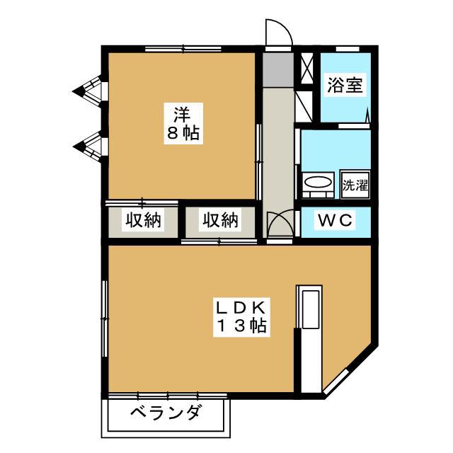 コーポ中川(1LDK/1階)の間取り写真