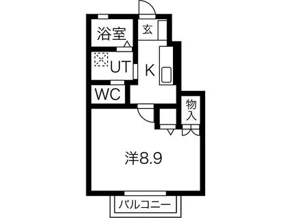 クラヴィア(1K/1階)の間取り写真