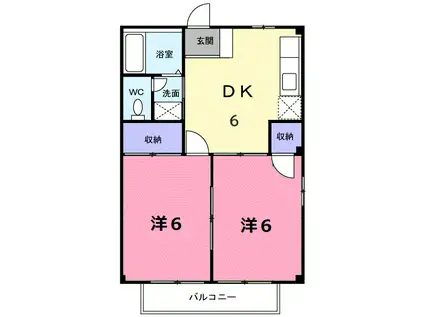 シティハイツ池の浦(2DK/2階)の間取り写真