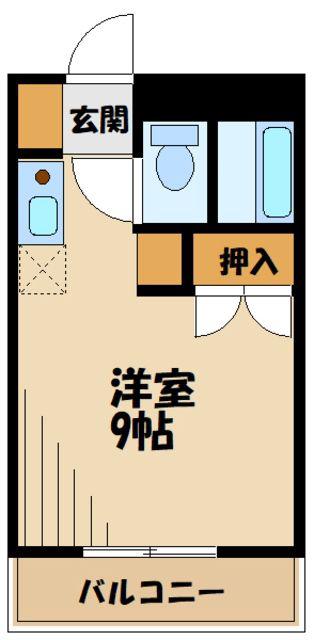 H.SマンションⅠ(ワンルーム/2階)の間取り写真