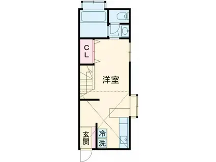 スワローヒルズ(ワンルーム/2階)の間取り写真