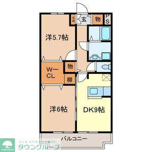 パレット(2DK/2階)の間取り写真
