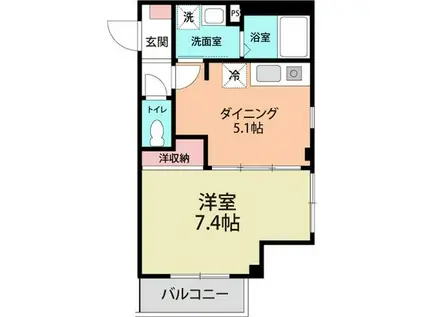 ユーハイム(1DK/3階)の間取り写真