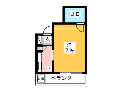 フォレストハイツ(1K/2階)の間取り写真