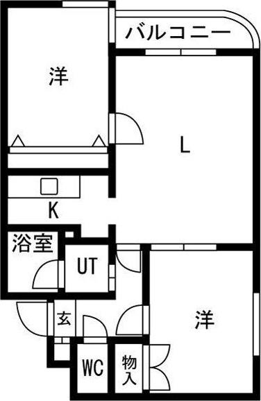 晃和レジデンス(2LDK/4階)の間取り写真