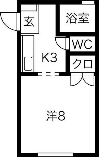 シャルム I(1K/1階)の間取り写真