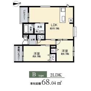 エトワールヴィル-R小阪本町ザ・レジデンス(2LDK/1階)の間取り写真