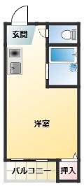 アリーテ今川(ワンルーム/1階)の間取り写真