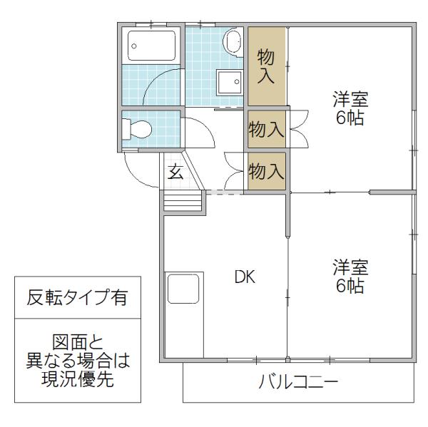 森島ハイツ(2DK/1階)の間取り写真