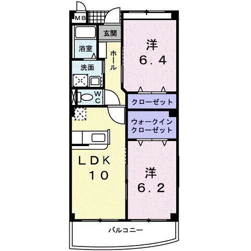 ZEPHYR ゼファー 303(2LDK/3階)の間取り写真