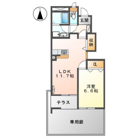 ベルハイム(1LDK/1階)の間取り写真