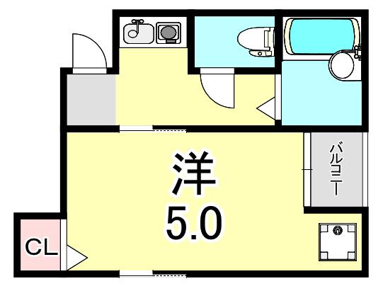 ラグーナ(1K/1階)の間取り写真
