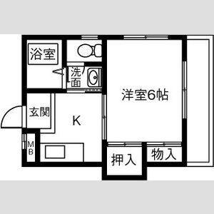 高蔵寺マンション(1K/2階)の間取り写真