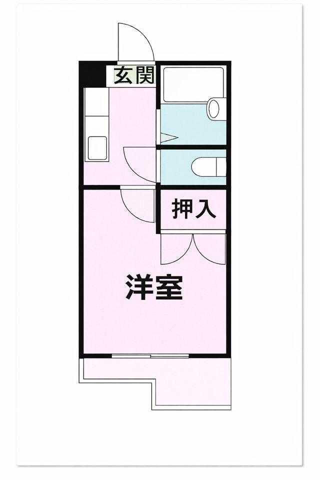 ルネッサンス宮崎(1K/3階)の間取り写真