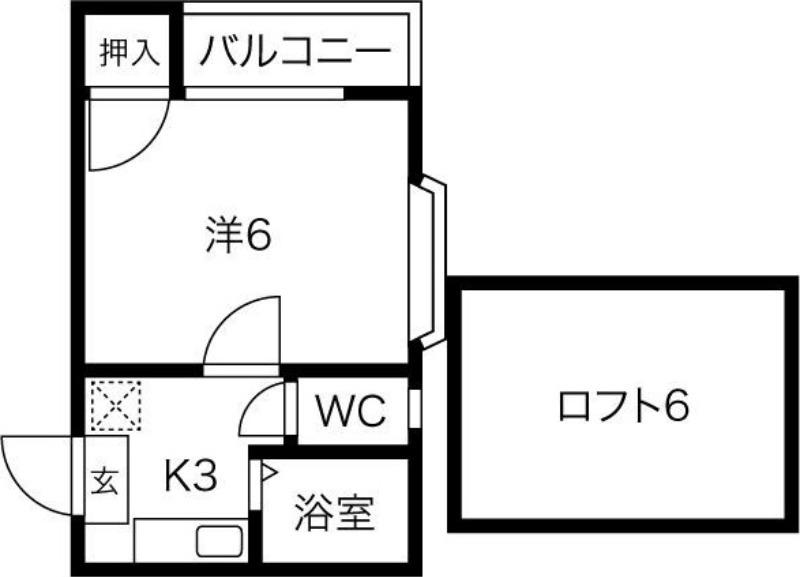 アビタシヨンM(1K/2階)の間取り写真