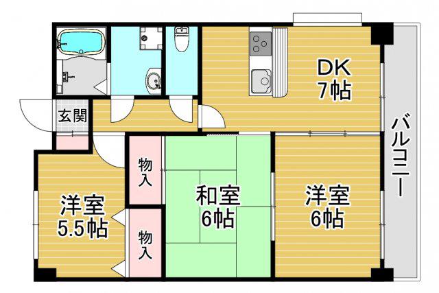 レジデンス・ウエストナイン(3LDK/9階)の間取り写真