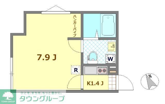 エスフラット国立(1K/2階)の間取り写真