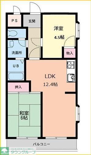榎本第二コーポラス(2LDK/3階)の間取り写真