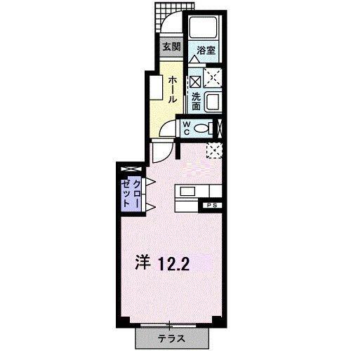 フォレストヒルズ2号館(ワンルーム/1階)の間取り写真