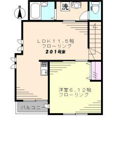 ヨーティアンII(1LDK/2階)の間取り写真
