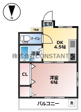 レイワハイツ(1DK/3階)の間取り写真