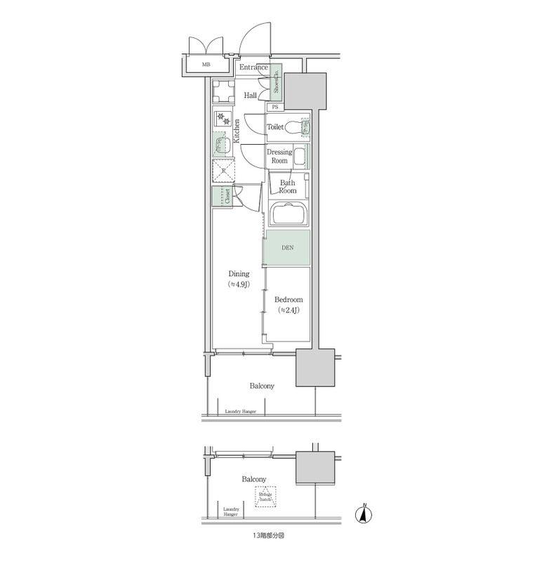 ブルックサイドレジデンス木場(2K/2階)の間取り写真