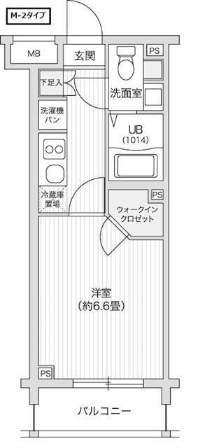 レジディア笹塚2(1K/2階)の間取り写真