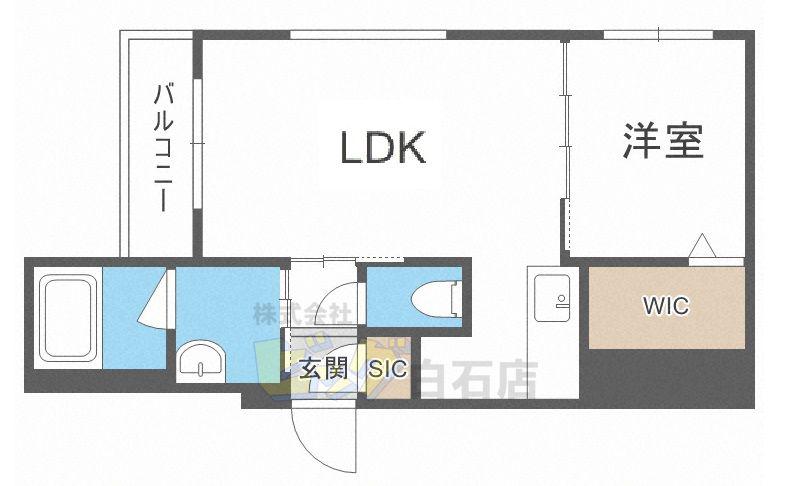 ピーロ栄通(1LDK/2階)の間取り写真