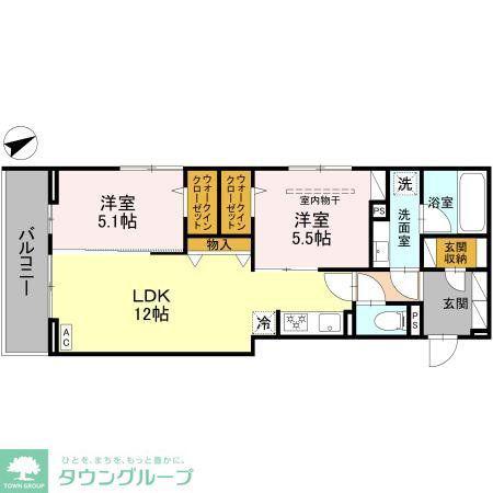 ヴェントプーロ東松山(2LDK/1階)の間取り写真