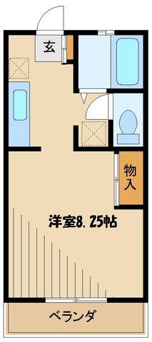 ウィズガーデン(1K/2階)の間取り写真