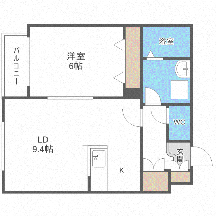 AUGUST(1LDK/2階)の間取り写真