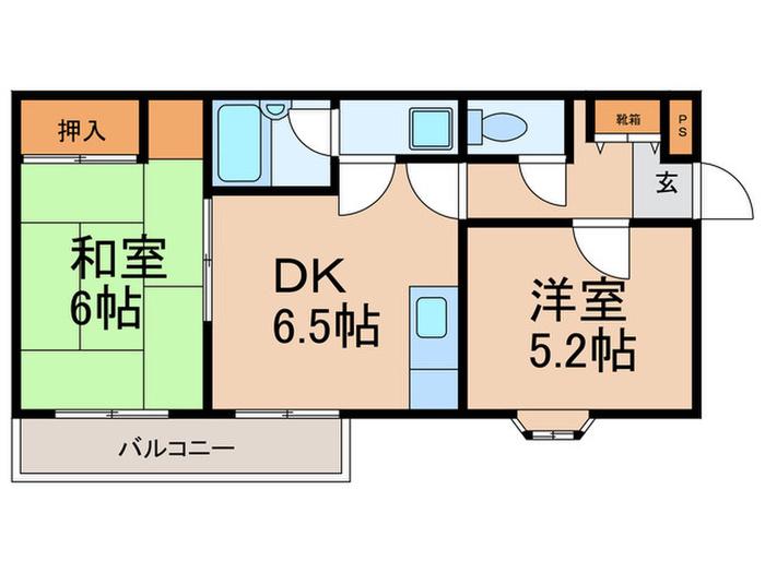 ソレイユやよい坂(2DK/3階)の間取り写真