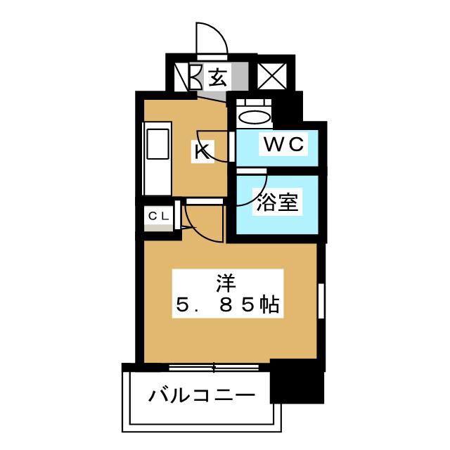 レジディア大森(1K/3階)の間取り写真