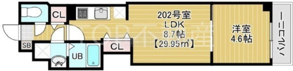 COTE DOR SOGA(1LDK/2階)の間取り写真