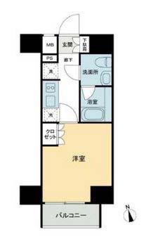 KDA GOTENYAMA(1K/10階)の間取り写真