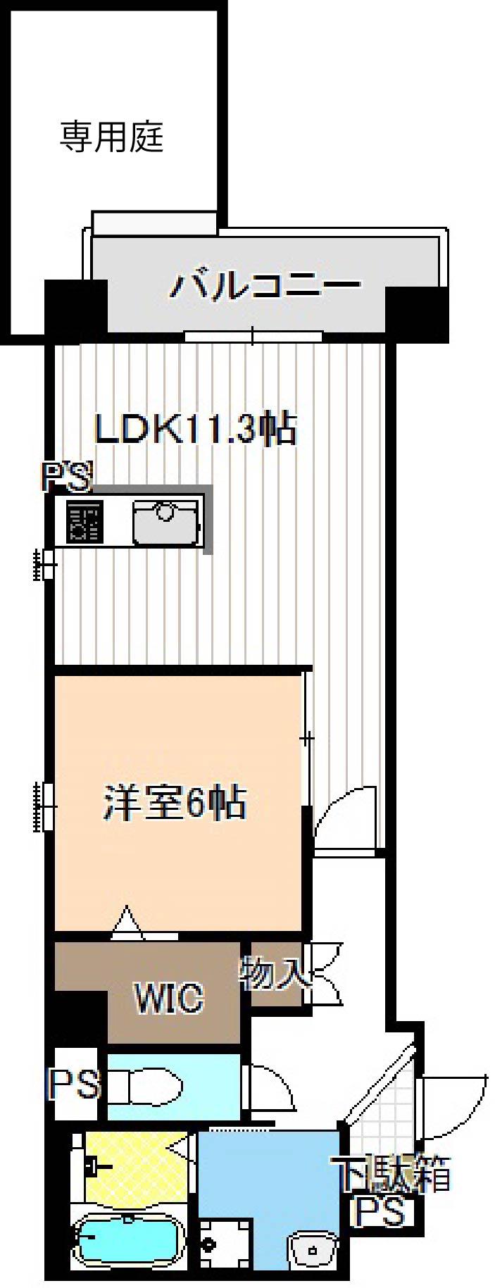 コンフォルト(1LDK/1階)の間取り写真