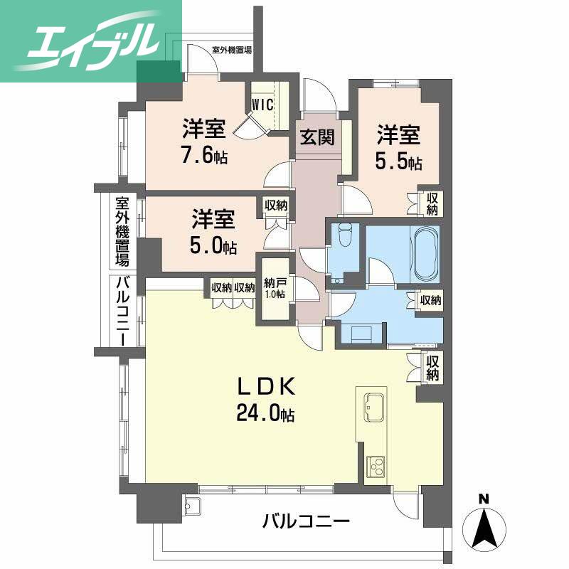 パークホームズ内山下イーステージ(3LDK/9階)の間取り写真
