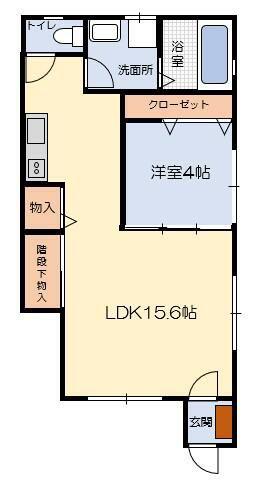 BLOOM・AS(1LDK/1階)の間取り写真