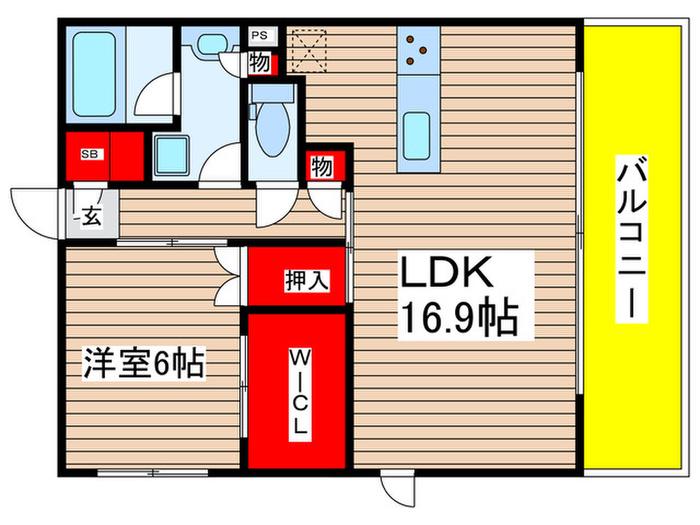 オープンレジデンシア金山AVENUE(1LDK/7階)の間取り写真