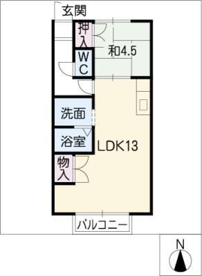 アフィニティーコート(1LDK/1階)の間取り写真