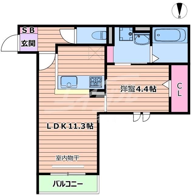 BLANCHEUR関目(1LDK/3階)の間取り写真