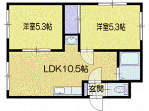 リザーブひばりヶ丘(2LDK/3階)の間取り写真