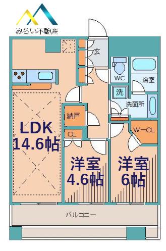 ラゾーナ川崎レジデンス(2LDK/23階)の間取り写真