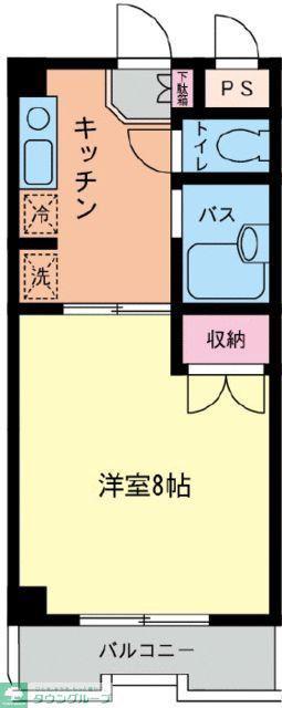 コアクレスト上草柳II(1K/2階)の間取り写真