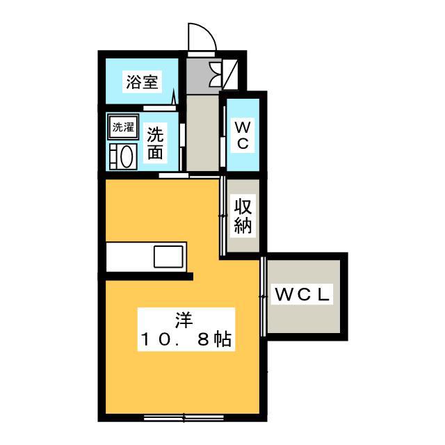 アルファス(ワンルーム/1階)の間取り写真